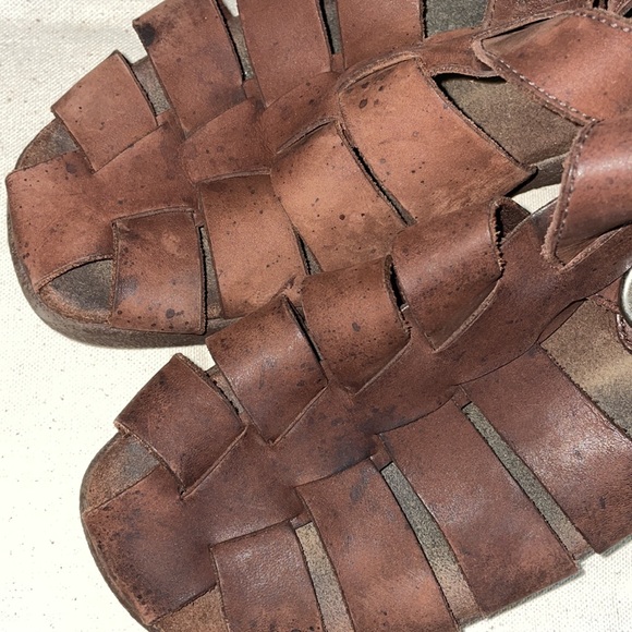 Ecco Soft Brown Closed Toe Leather Sandals - Picture 4 of 10